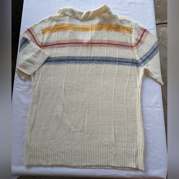 vintage knit shirt sleeved top - Picture 2 of 6